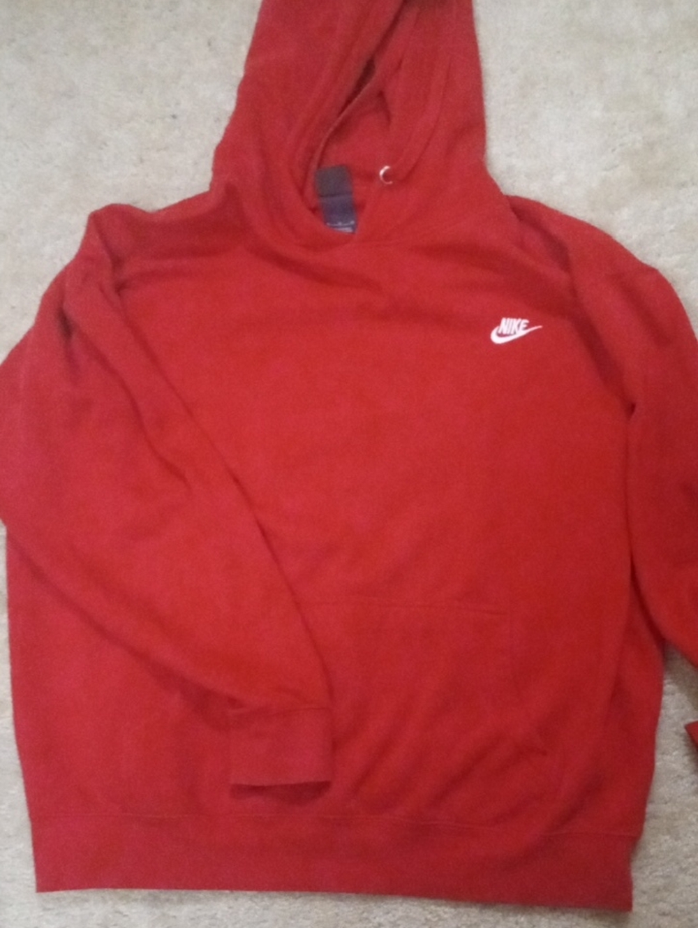 Nike Red Pullover Hoodie with White Swoosh